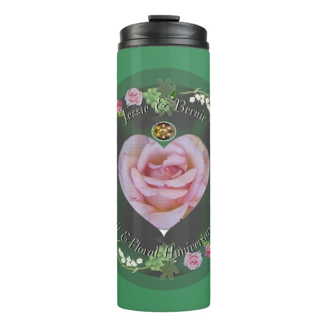 Bouteilles Isothermes 4ème Fruit et Fleur Anniversaire Tumbler Thermique (Devant)