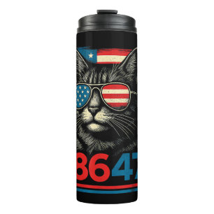 Bouteilles Isothermes 8647 86 47 Lunettes de soleil USA Flag Cat Drôle H