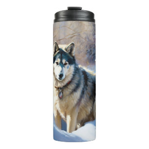 Bouteilles Isothermes Aaskan Malamute Laissez Tomber la Neige Noël