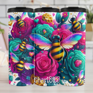 Bouteilles Isothermes Abeilles en effervescence : Arc-en-ciel, Rose Turq