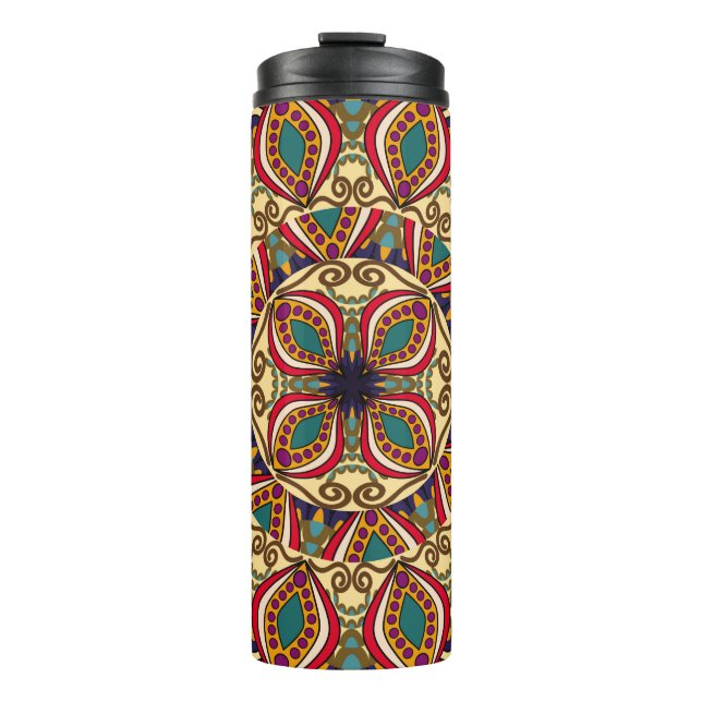 Bouteilles Isothermes Abstrait Ethnic Ornate Background, antique, (Devant)