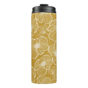 Bouteilles Isothermes Abstrait motif floral transparent. Arrière-groupe