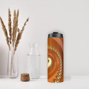 Bouteilles Isothermes Abstrait or Orange Dégradé Spiral Fractal