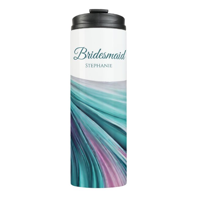 Bouteilles Isothermes Abstrait-violet moderne et Turquoise-Bridesmaid- (Devant)