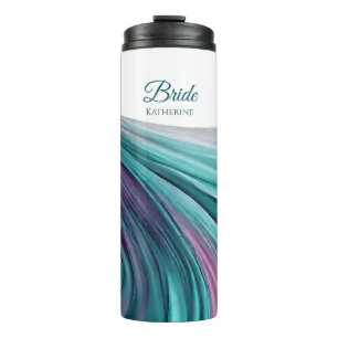 Bouteilles Isothermes Abstrait-violet moderne et Turquoise-mariée-