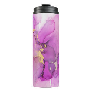 Bouteilles Isothermes Abstrait violet, or : mélange d'acryliques.