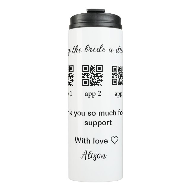 Bouteilles Isothermes acheter une boisson acheter mariée scanner QR code (Devant)