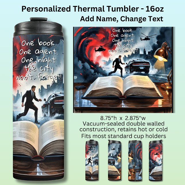 Bouteilles Isothermes Add Text Name, Spy Mystery Action Book Novel (Créateur téléchargé)