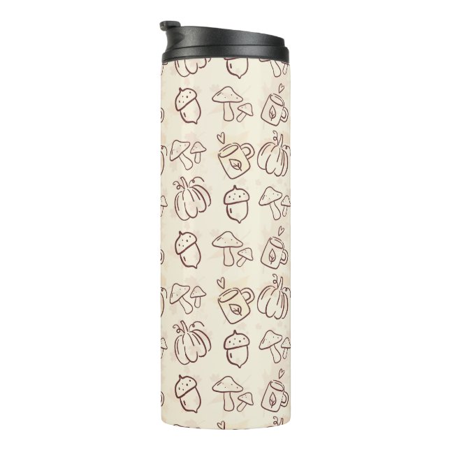 Bouteilles Isothermes Aesthetic Autumn Doodle Pattern Thermal Tumbler (Tourné sur la droite)