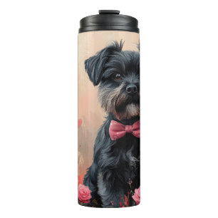 Bouteilles Isothermes Affenpinscher avec Rose - Saint Valentin