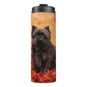 Bouteilles Isothermes Affenpinscher en automne Feuilles automne Inspiré