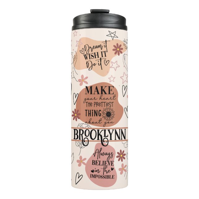 Bouteilles Isothermes Affirmation Self Love Abstrait Pastel Colors Boho (Devant)