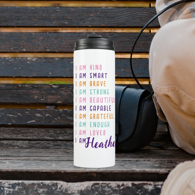 Bouteilles Isothermes Affirmations Positives Pour Les Femmes Blanc Perso (Créateur téléchargé)