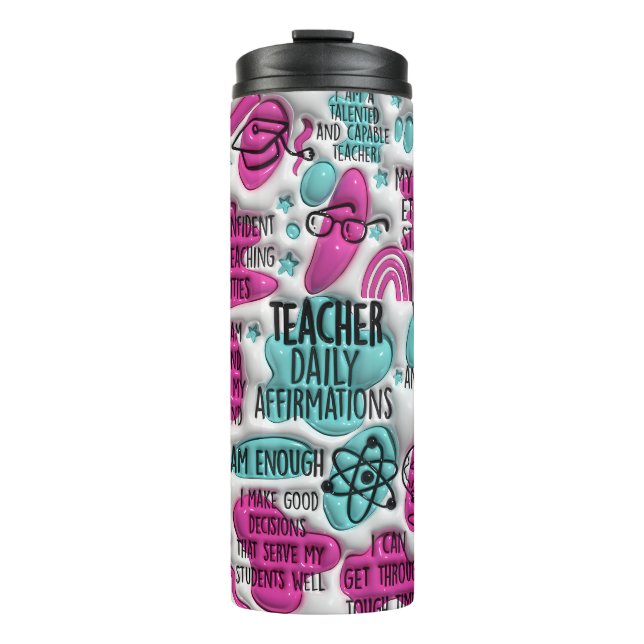 Bouteilles Isothermes Affirmations quotidiennes pour enseignants 20 oz e (Devant)
