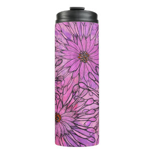 Bouteilles Isothermes African Daisy Cape Daisies Fleurs roses Art Floral