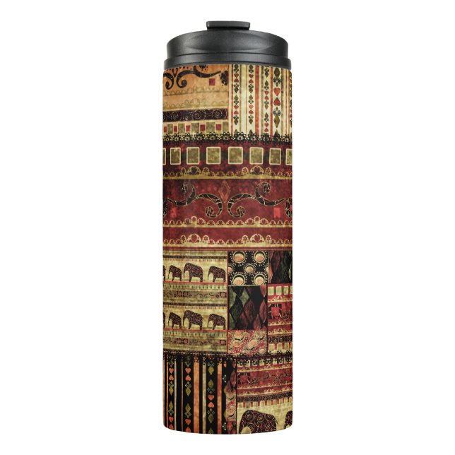 Bouteilles Isothermes African Patchwork : Grunge Print Arrière - plan (Devant)