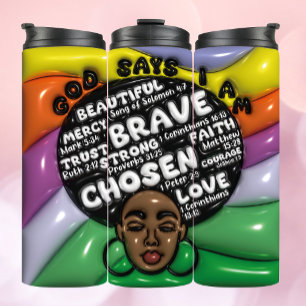 Bouteilles Isothermes Afro Queen 3D Tumbler gonflé