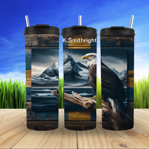 Bouteilles Isothermes Aigle Bald Avec Montagnes Océanes