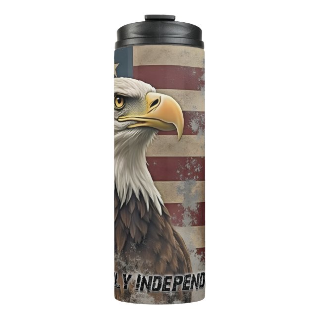 Bouteilles Isothermes Aigle majestueux et drapeau – Esprit de liberté (Devant)