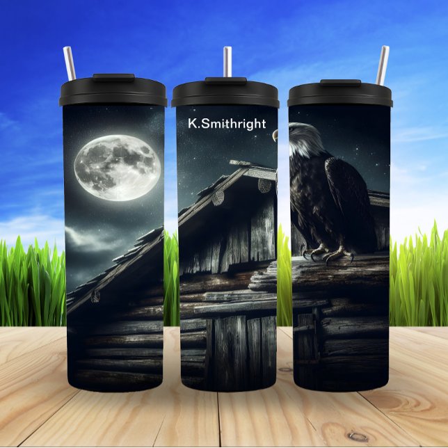 Bouteilles Isothermes Aigle perché sur le toit de lune Cabine (Créateur téléchargé)