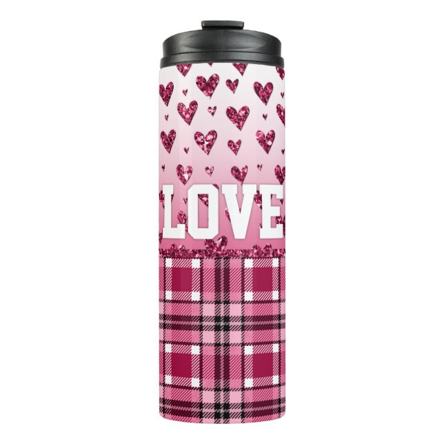 Bouteilles Isothermes Aimer les coeurs roses (Devant)