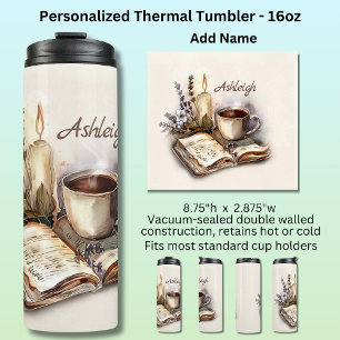 Bouteilles Isothermes Ajouter Nom, Livre de bougie aquarelle & Café 