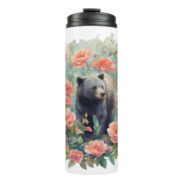 Bouteilles Isothermes Alabama Black Bear Cub Surrounded by Camellia (Devant)