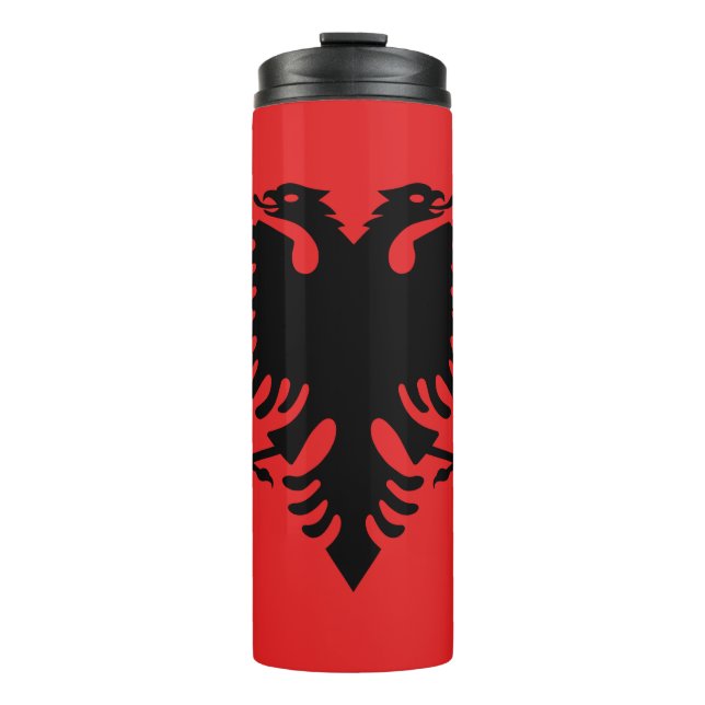 Bouteilles Isothermes Albanie Travel Mug, drapeau patriotique albanais (Devant)