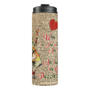Bouteilles Isothermes Alice, citation vintage de collage de &Rabbit fou