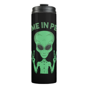 Bouteilles Isothermes Alien vert je viens en paix Extraterrestre OVNI