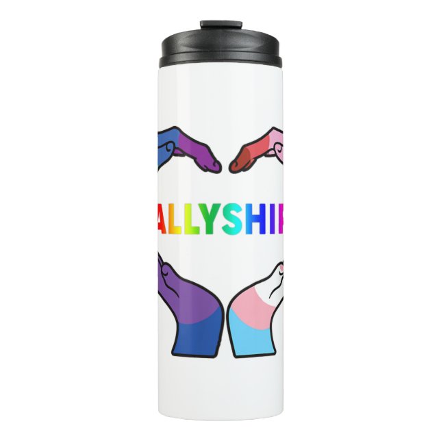 Bouteilles Isothermes Allyship Heart LGBT Support Protect Kids Rainbow F (Devant)