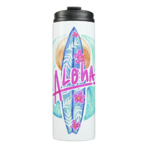 Bouteilles Isothermes Aloha Hawaiian Surfer nom personnalisé tumbler