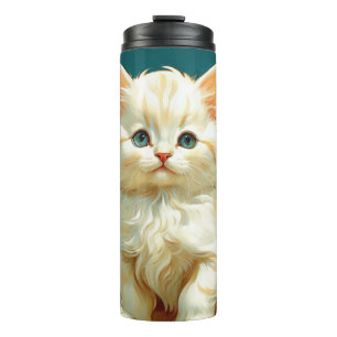 Bouteilles Isothermes Alphonse Mucha Art Nouveau Chat Blanc