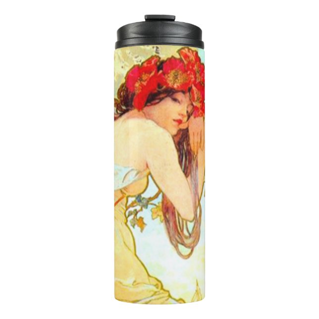 Bouteilles Isothermes Alphonse Mucha Art Nouveau Été (Devant)