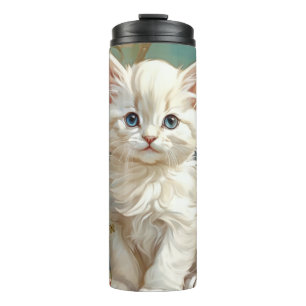 Bouteilles Isothermes Alphonse Mucha Style Chat blanc