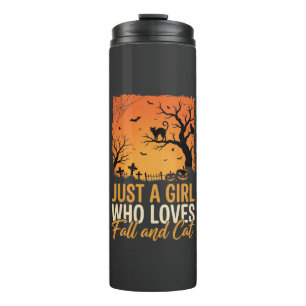 Bouteilles Isothermes Amateur de chat Halloween Graphique de coucher de