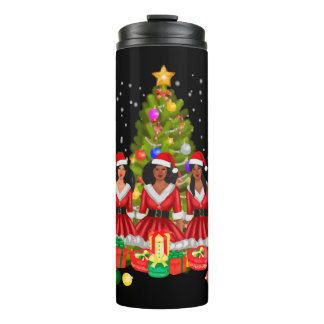 Bouteilles Isothermes American African Christmas Santa Claus Black Girls