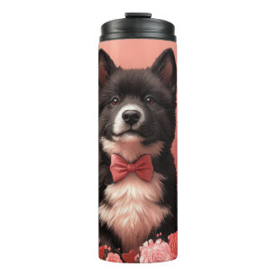 Bouteilles Isothermes American Akita avec Rose - Saint Valentin