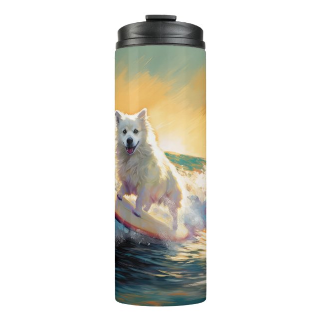 Bouteilles Isothermes American Eskimo Beach Surf Peinture (Devant)