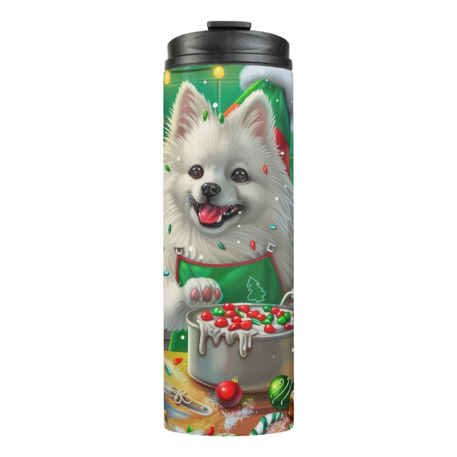 Bouteilles Isothermes American Eskimo Gîtes : Noël festif (Devant)