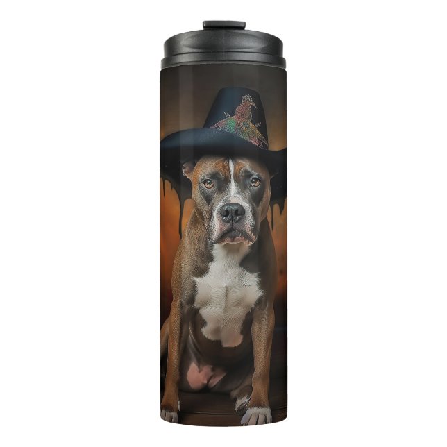 Bouteilles Isothermes American Staffordshire Citrouille Halloween effray (Devant)