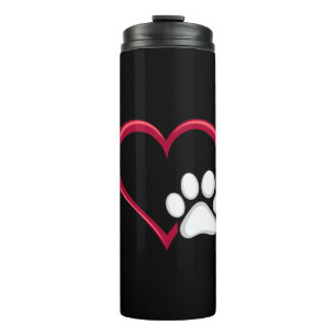Bouteilles Isothermes Amour Coeur Chien Patte Saint-Valentin Amateur de