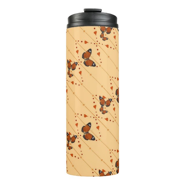 Bouteilles Isothermes Amour et papillons en version orange 2 (Devant)