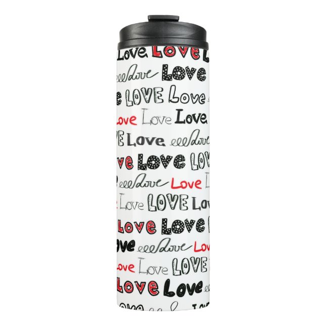 Bouteilles Isothermes Amour motif sans couture. Love écriture manuscrite (Devant)
