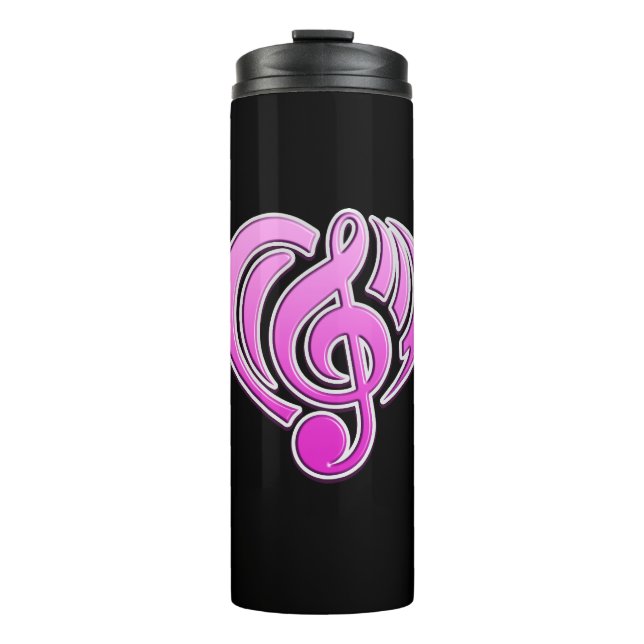 Bouteilles Isothermes Amour Musical Vibrations Rose Musique Note DJ (Devant)