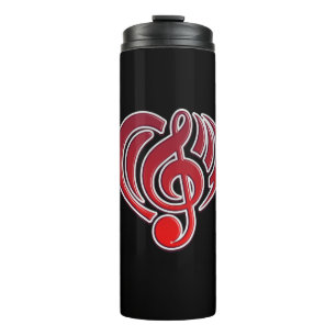 Bouteilles Isothermes Amour Musical Vibrations Rouge Note de Musique DJ