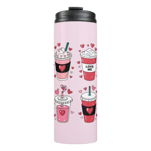 Bouteilles Isothermes Amoureux de café Latte de la Saint-Valentin (Devant)