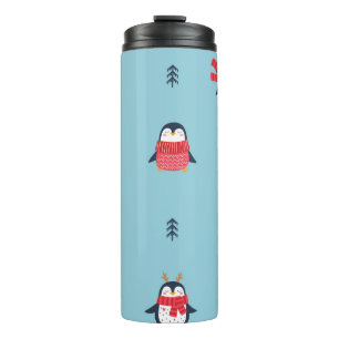 Bouteilles Isothermes Amusant pingouin : Vintage sans Seamless Whimsy.