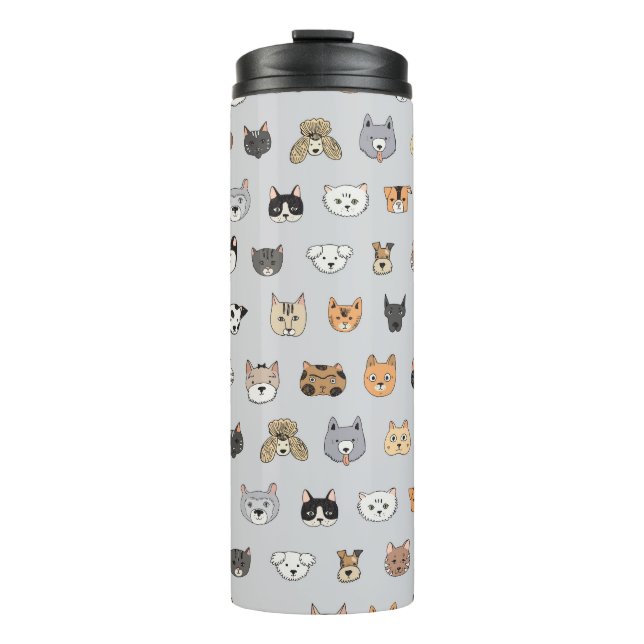 Bouteilles Isothermes Amusement animal : Chiens de chats Doodle Mix (Devant)