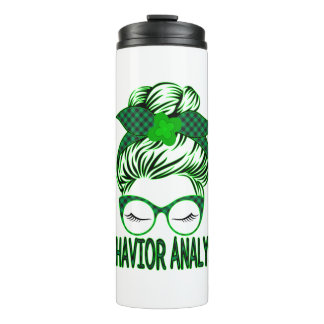 Bouteilles Isothermes Analyste du comportement BCBA Messy Bun St Patrick